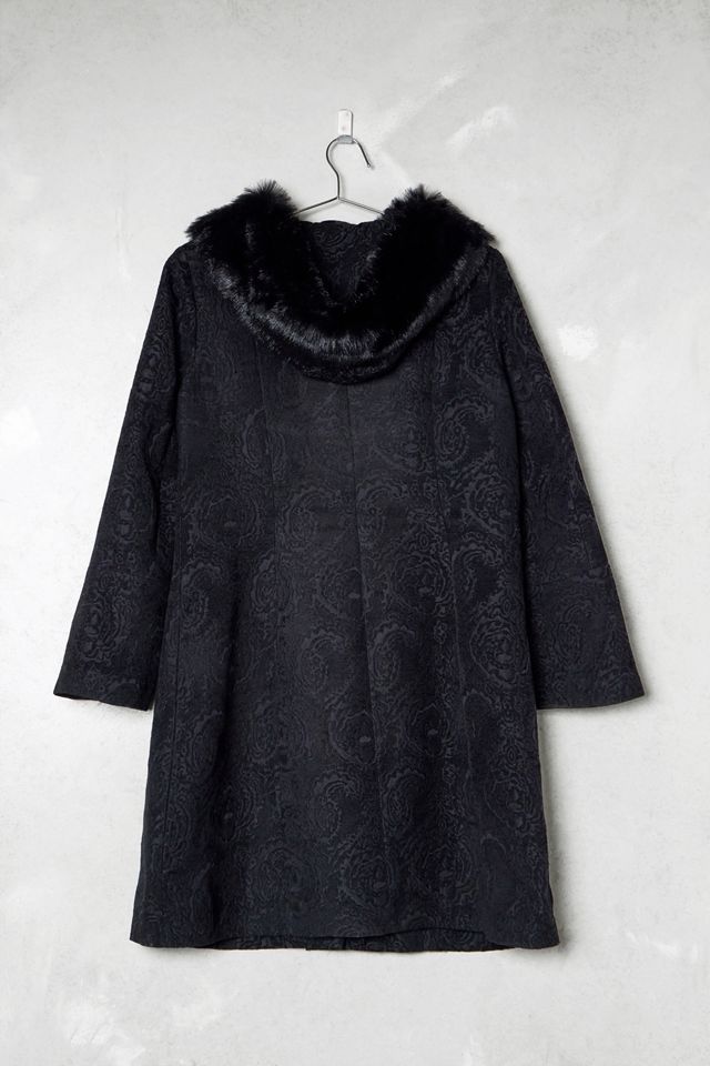 One-Of-A-Kind Victorian Minimalism Novelti Fur Collar Coat #4