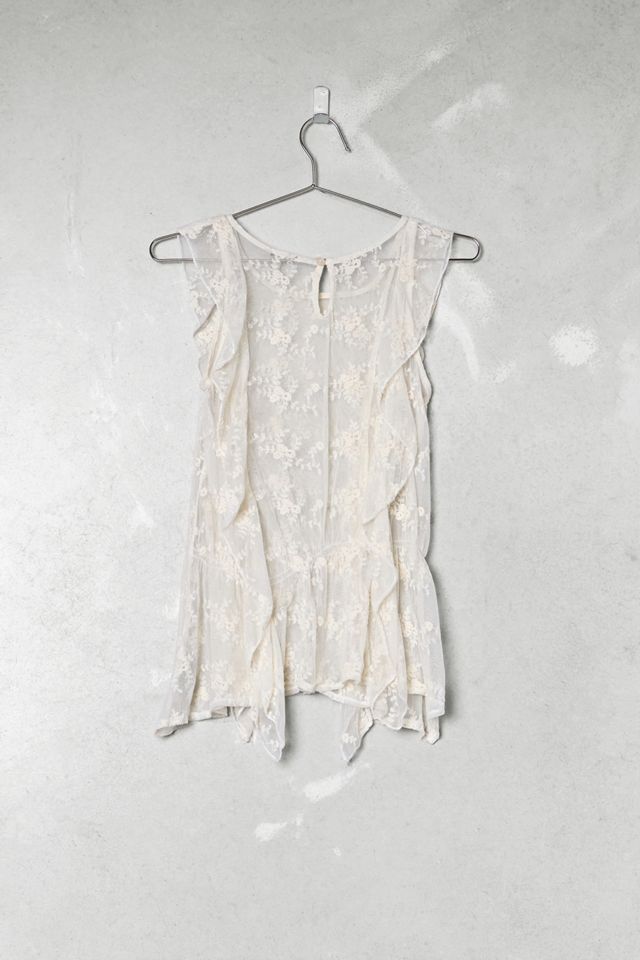 One-Of-A-Kind Victorian Minimalism Heritage Lace Tank Top #4