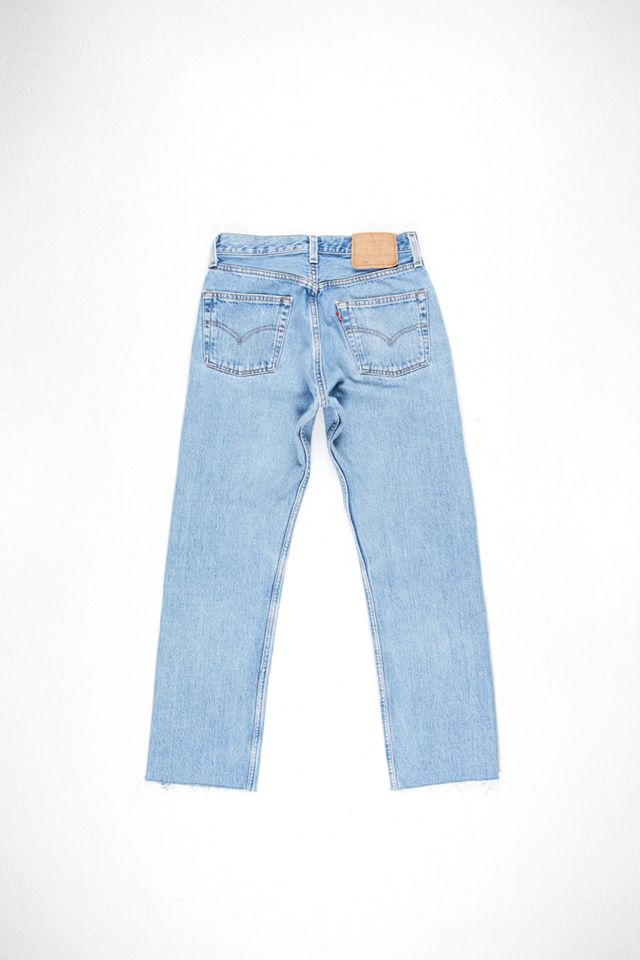 Urban Renewal One-Of-A-Kind Suede Patch Light-Wash Levi's Jeans #1
