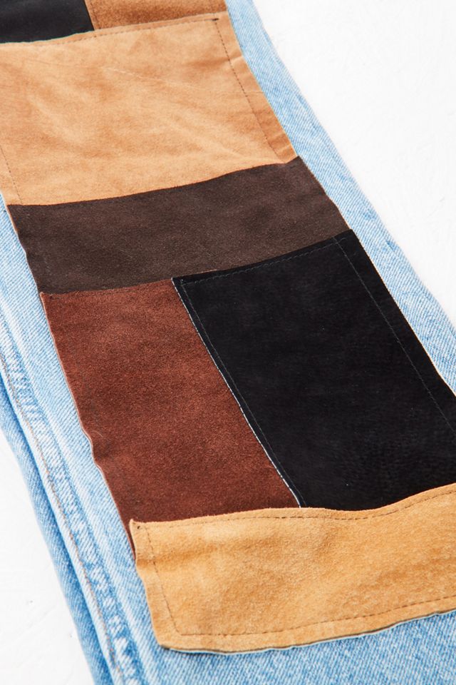 Urban Renewal One-Of-A-Kind Suede Patch Light-Wash Levi's Jeans #2