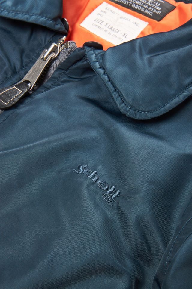 Urban Renewal One-Of-A-Kind Navy & Orange Schott Bomber Jacket #1