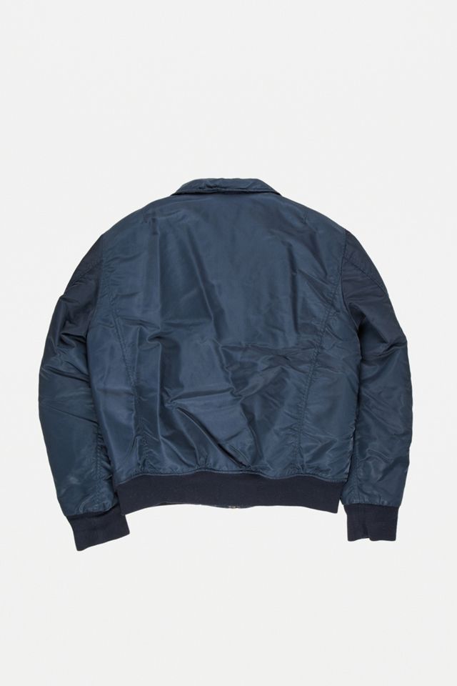 Urban Renewal One-Of-A-Kind Navy & Orange Schott Bomber Jacket #2