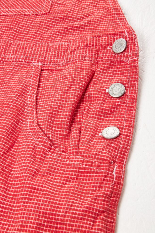 Urban Renewal One-Of-A-Kind Vintage Check Dungaree Shorts #3