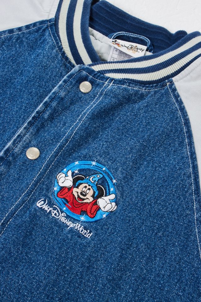 Urban Renewal One-Of-A-Kind Blue Disney Denim Varsity Jacket #2