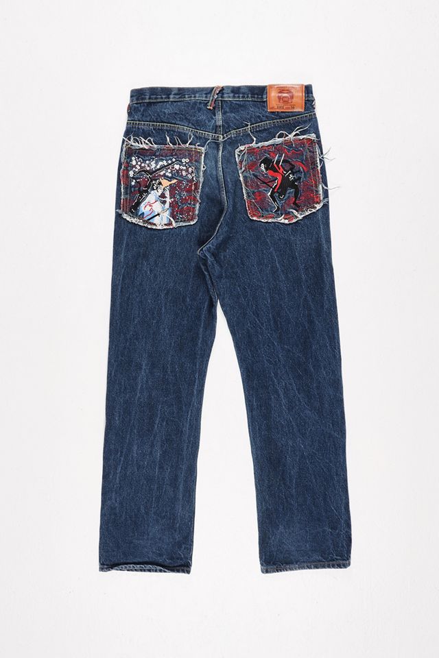 Urban Renewal One-Of-A-Kind Red Monkey Snow Jeans  #1