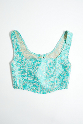 Urban Renewal One-Of-A-Kind Blue & Gold Corset | Urban Outfitters UK