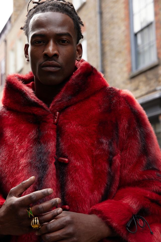 Urban Renewal One-Of-A-Kind Red Faux Fur Jacket #2