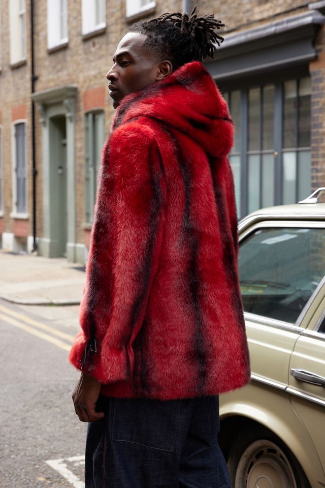 Urban Renewal One-Of-A-Kind Red Faux Fur Jacket #3