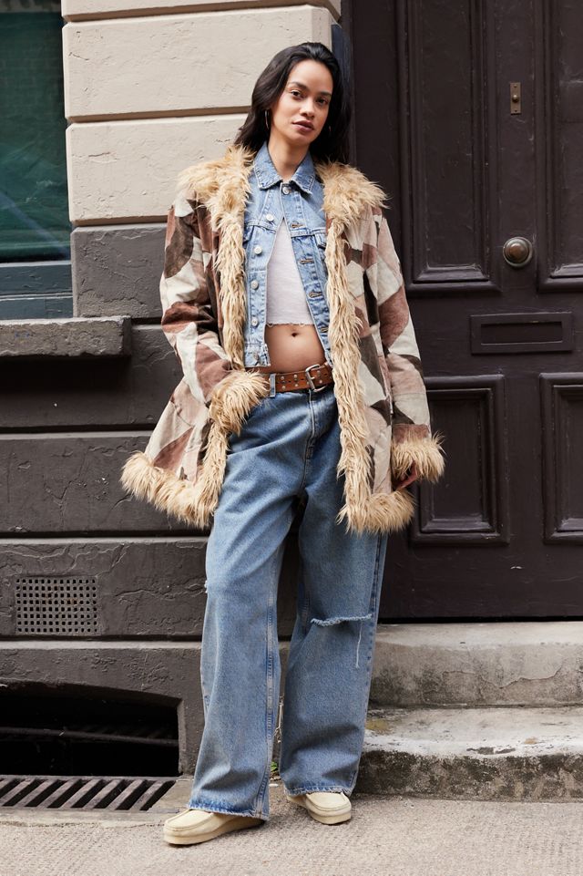 Urban Renewal One-Of-A-Kind Clockhouse Patchwork Faux Fur Jacket ...