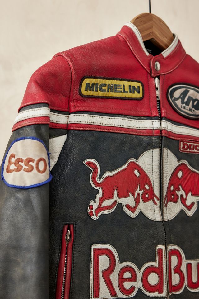 Urban Renewal One-Of-A-Kind Red Bull Leather Racing Jacket #2