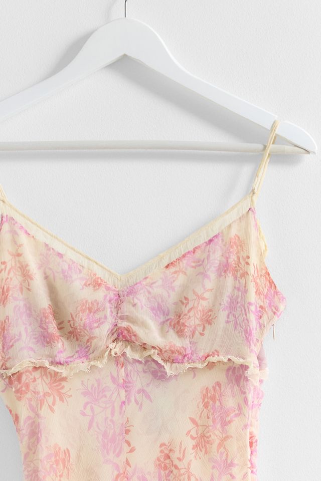 Urban Renewal One-Of-A-Kind Prom Cream Floral Midi Dress #1