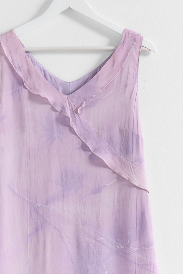 Urban Renewal One-Of-A-Kind Prom Purple Asymmetric High Neck Midi Dress #1