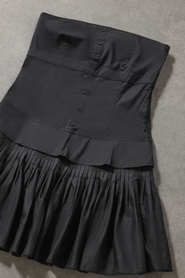 Urban Renewal One-Of-A-Kind Pepe Jeans Black Bandeau Corset Mini Dress #3