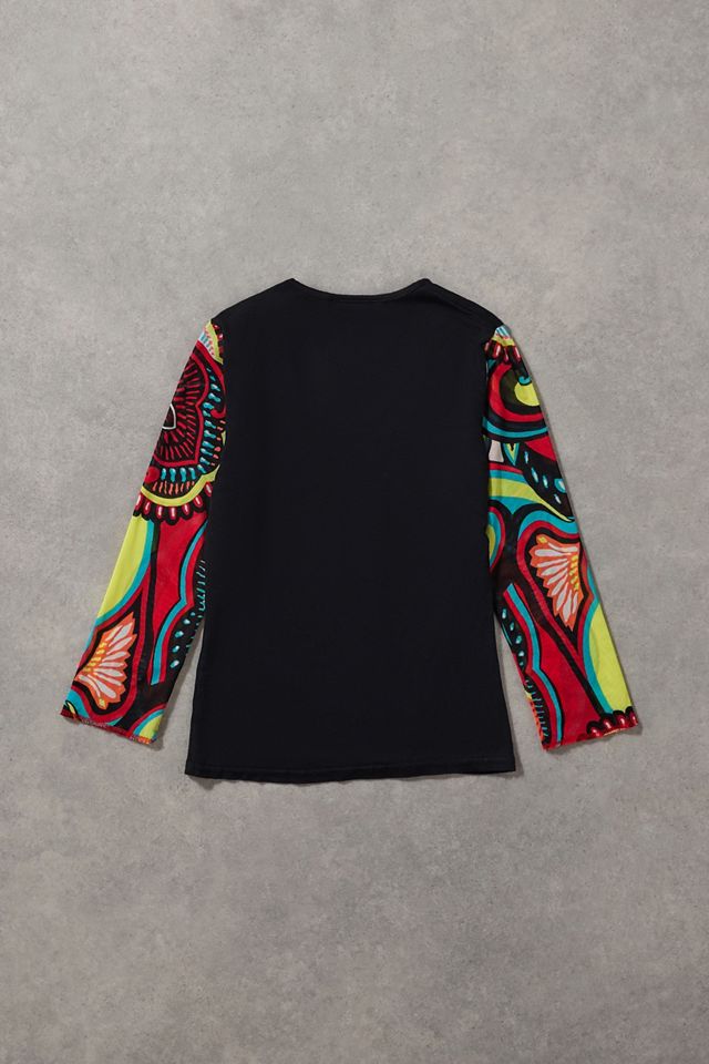 Urban Renewal One-Of-A-Kind La Mode Est A Vous Tied 70s 3/4 Sleeve Mesh Top #2