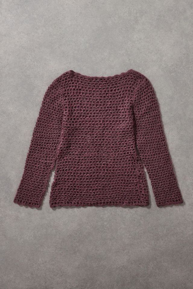 Urban Renewal One-Of-A-Kind Milla Purple Crochet Knit Jumper #4