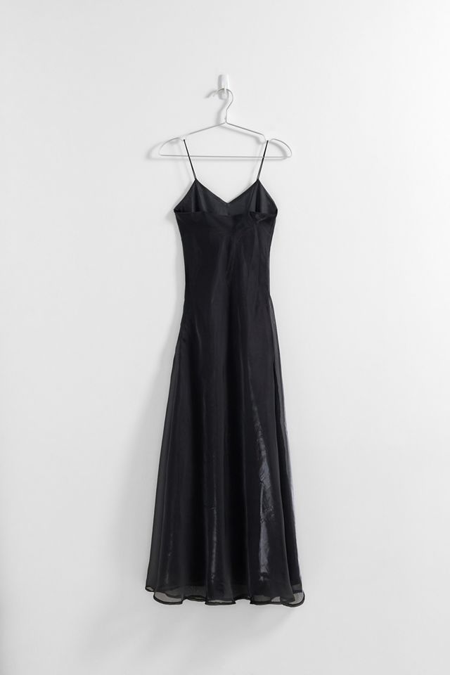 Urban Renewal Vestido Maxi Negro Brillante de Graduación Jeff Gallono Único #2