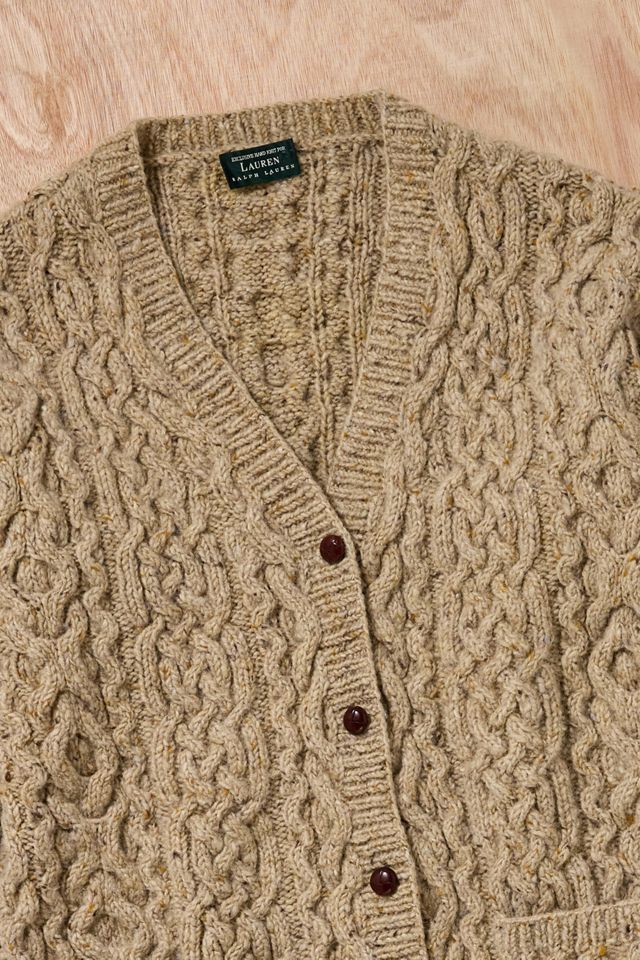 Urban Renewal One-Of-A-Kind Ralph Lauren Beige Aran knit Cardigan #1