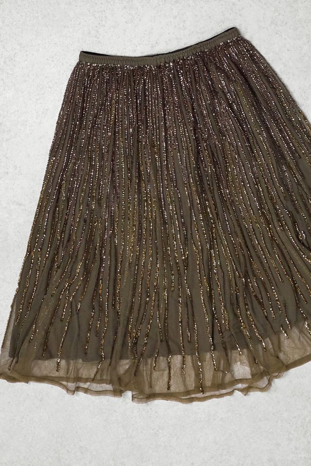 Urban Renewal One-Of-A-Kind French Connection Khaki Sequin Skirt #1