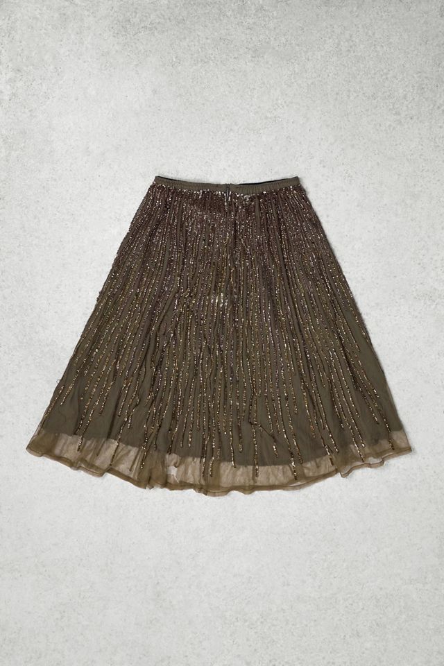 Urban Renewal One-Of-A-Kind French Connection Khaki Sequin Skirt #2