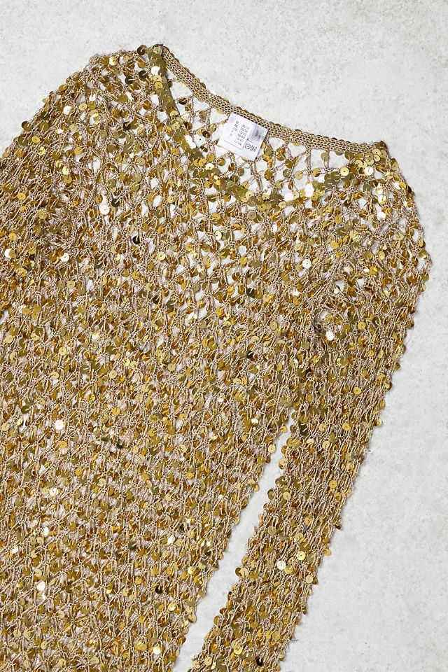 Urban Renewal One-Of-A-Kind Gold Sequin Long Sleeve Top #1