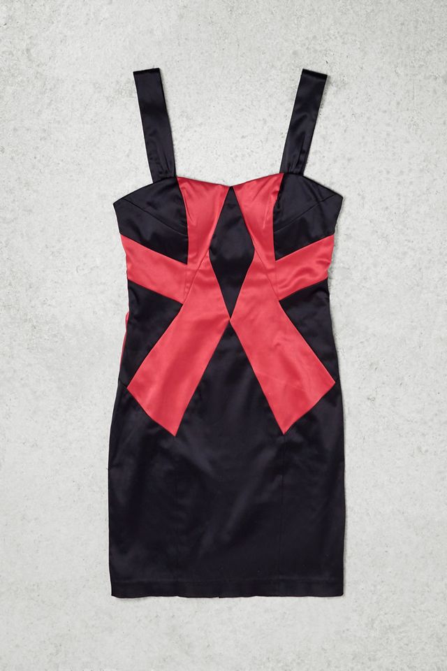 Urban Renewal One-Of-A-Kind XOXO Black & Pink Silk Mini Dress #1