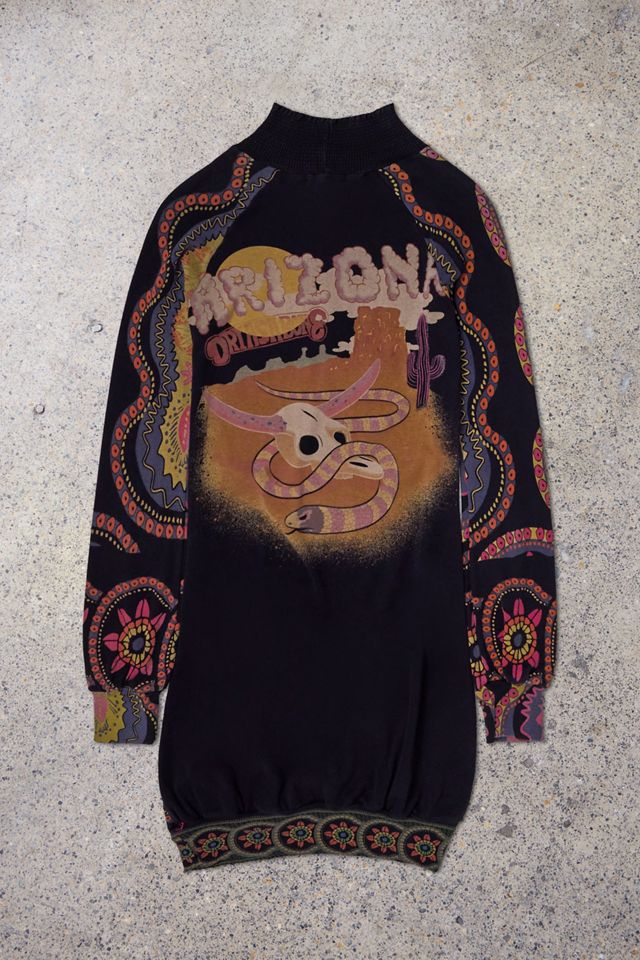 Urban Renewal One-Of-A-Kind Custo Barcelona Turtleneck Long Sleeve Dress #1