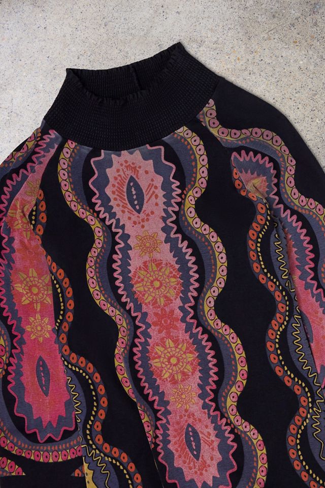 Urban Renewal One-Of-A-Kind Custo Barcelona Turtleneck Long Sleeve Dress #2