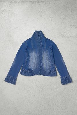 Urban Renewal One-Of-A-Kind Red or Dead Denim Jacket 