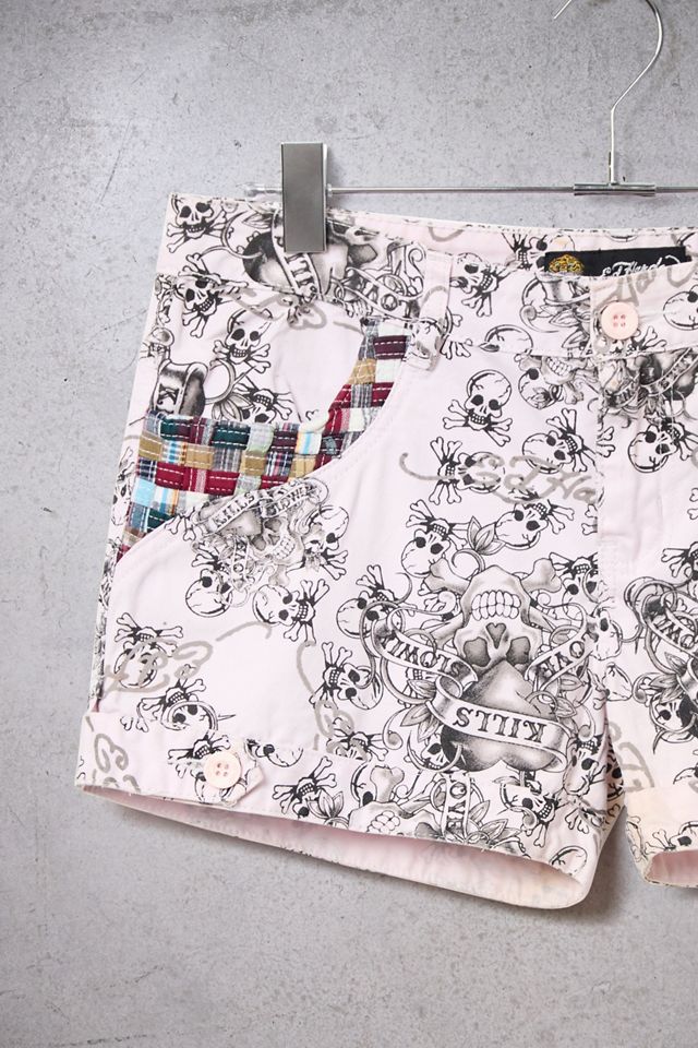 Urban Renewal One-Of-A-Kind Ed Hardy Skull Shorts #1