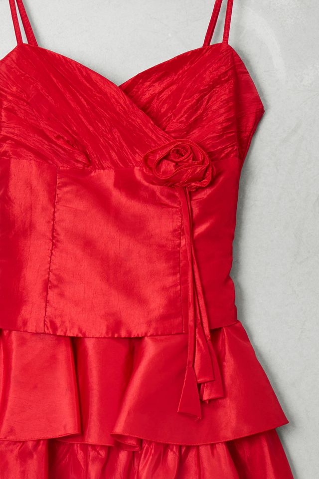 Urban Renewal One-Of-A-Kind Honeygirl Red Tiered Mini Dress #3