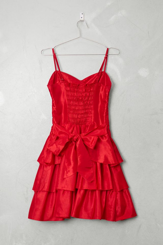 Urban Renewal One-Of-A-Kind Honeygirl Red Tiered Mini Dress #4