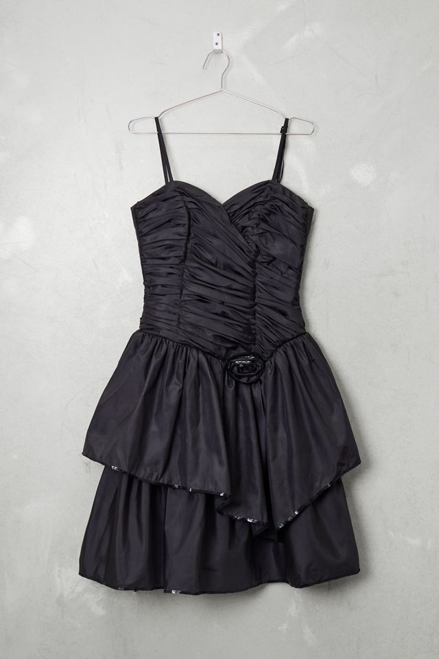 Urban Renewal One-Of-A-Kind Black Tiered Mini Dress #2
