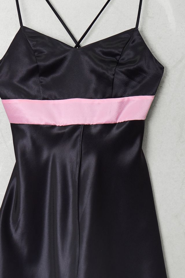 Urban Renewal One-Of-A-Kind Black & Pink Satin Mini Dress #3
