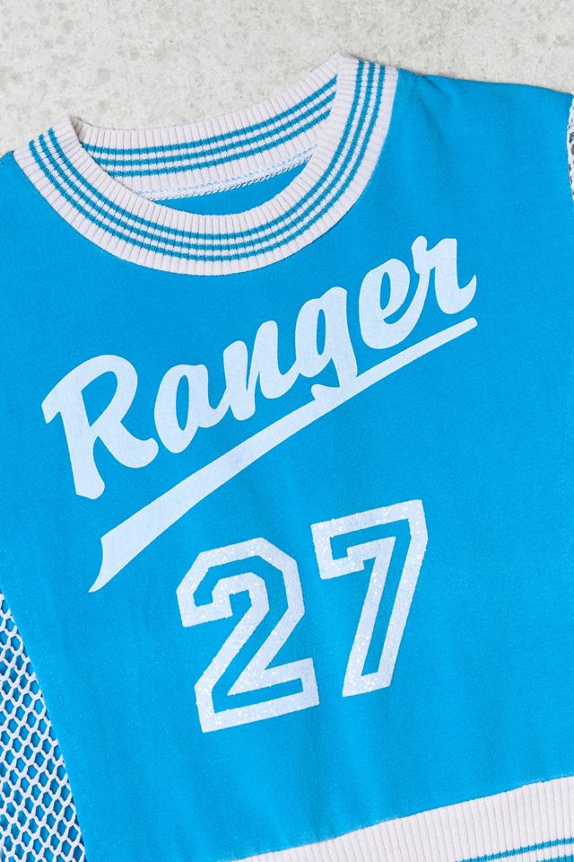 Urban Renewal One-Of-A-Kind Ranger Blue Net Crop Top #2