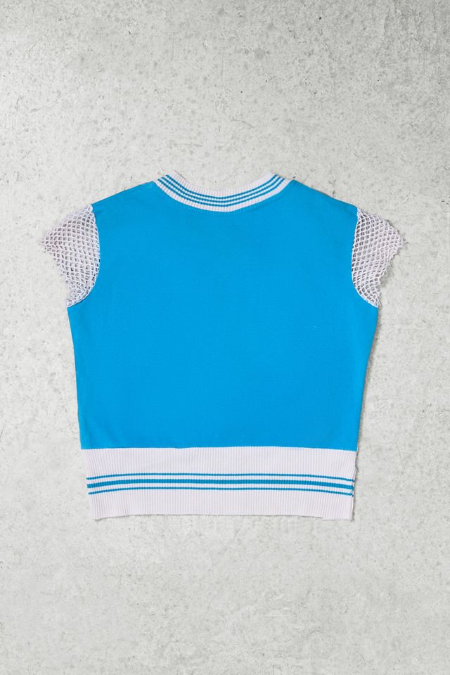 Urban Renewal One-Of-A-Kind Ranger Blue Net Crop Top #3
