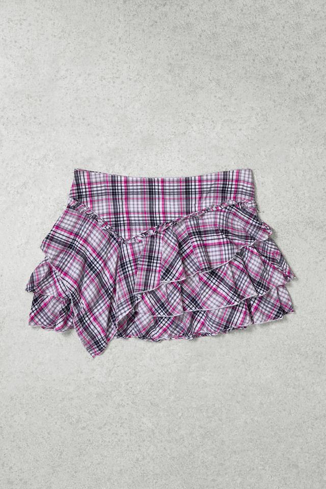 Urban Renewal One-Of-A-Kind Grey & Pink Check Skirt #2