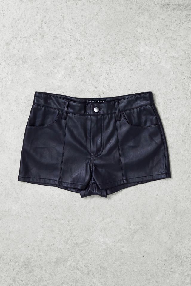 Urban Renewal One-Of-A-Kind Black Faux Leather Booty Shorts #1