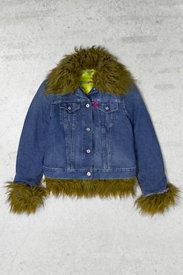 One-Of-A-Kind Y2K Outerwear Nolita Fur Collar Denim Jacket