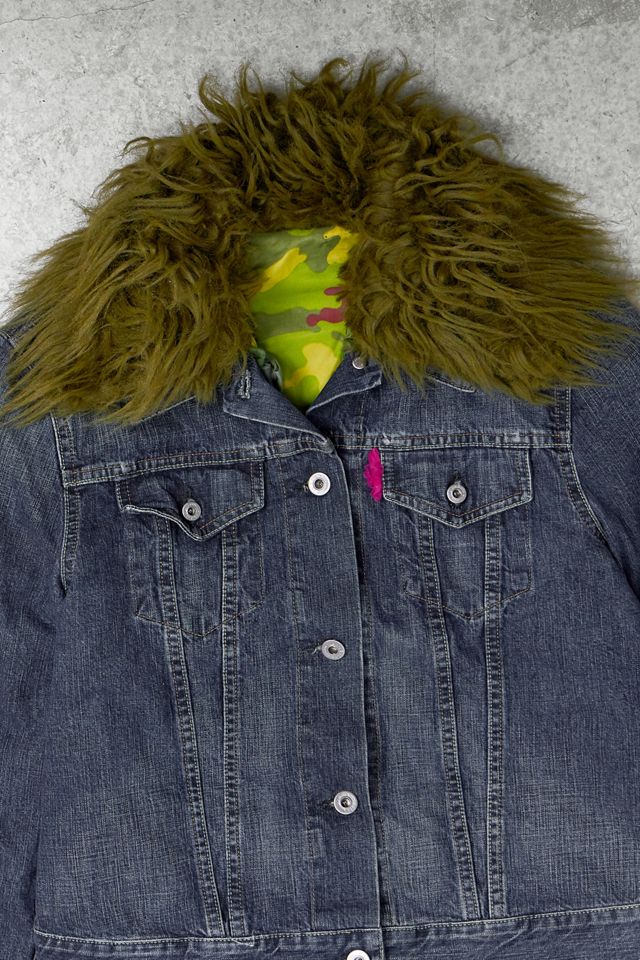 One-Of-A-Kind Y2K Outerwear Nolita Fur Collar Denim Jacket #1