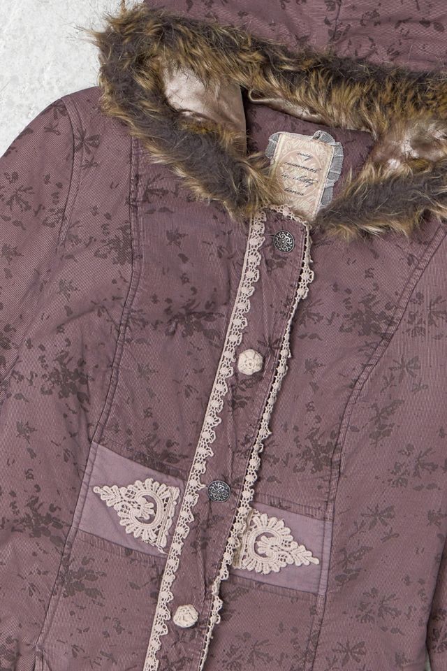 One-Of-A-Kind Y2K Outerwear Cream Purple Coat  #2