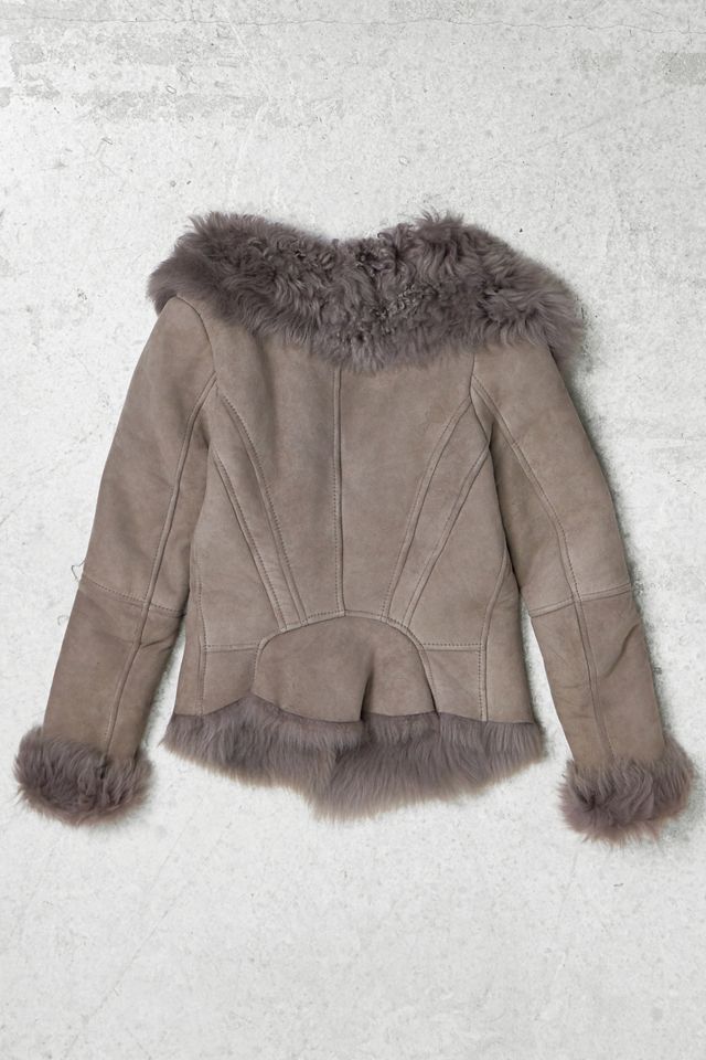 One-Of-A-Kind Y2K Outerwear Grey Suede Waterfall Jacket #2