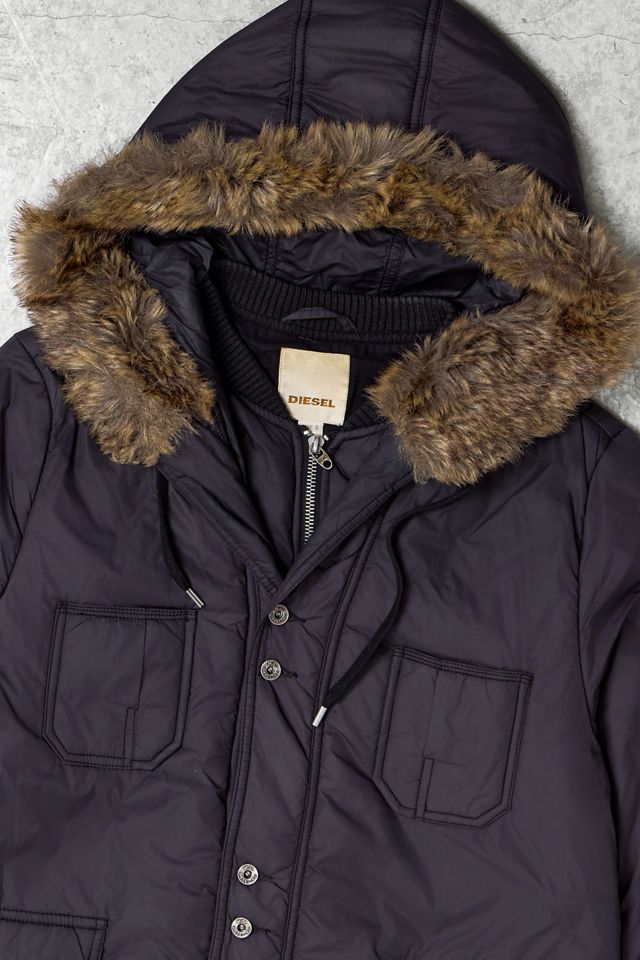 One-Of-A-Kind Y2K Outerwear Diesel Fur Collar Jacket  #1