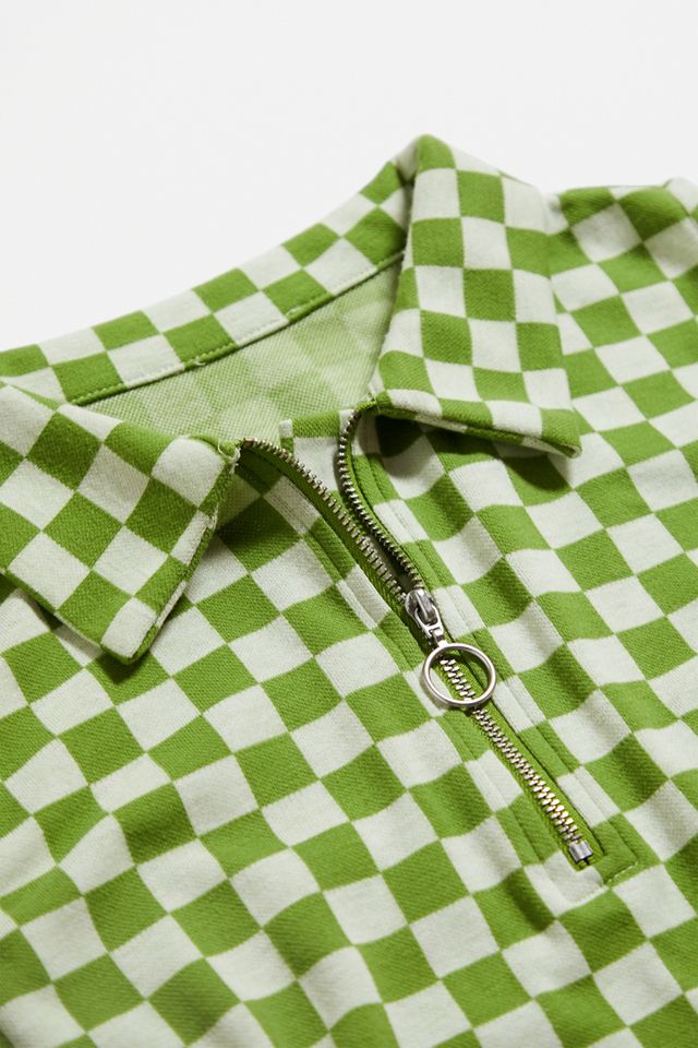 Urban Renewal One-Of-A-Kind 80s Checkerboard Crop Top #1