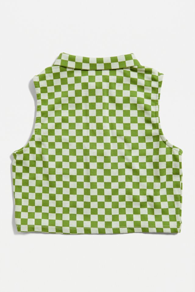 Urban Renewal One-Of-A-Kind 80s Checkerboard Crop Top #2