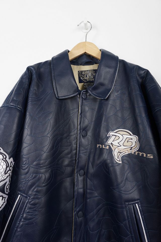 Urban Renewal One-Of-A-Kind Blue Y2K Embroidered Biker Jacket  #2