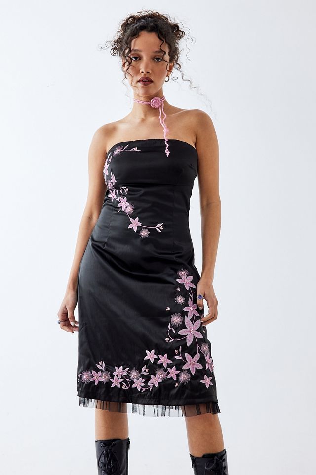 Urban Renewal One-Of-A-Kind Jane Norman Bandeau Floral Prom Dress | Urban  Outfitters UK
