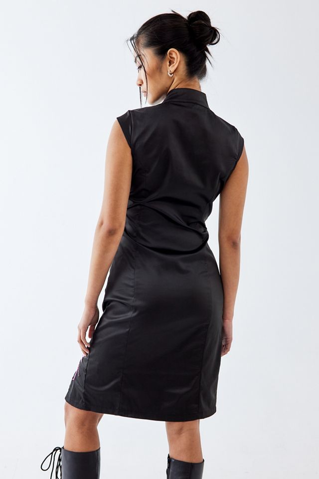 Urban Renewal One-Of-A-Kind Jane Norman Black & Pink Satin Midi Dresses  #3
