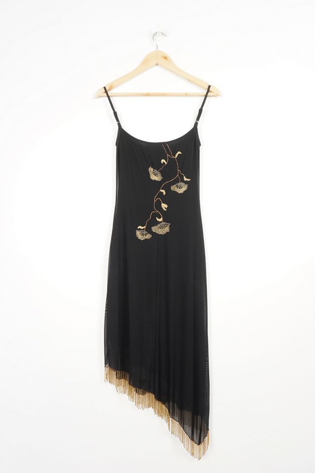 Urban Renewal One-Of-A-Kind Karen Millen Gold Tassel Asymmetrical Prom Dress  #2