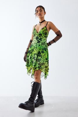 Urban Renewal One Of A Kind Jane Norman Green Floral Mini Prom Dress Urban Outfitters UK