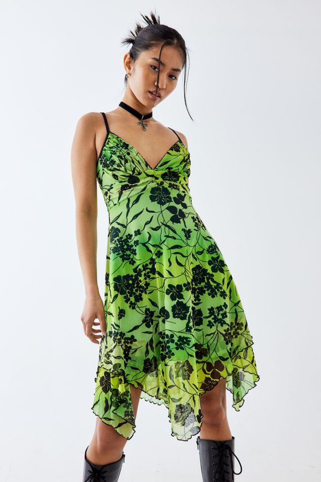 Urban Renewal One Of A Kind Jane Norman Green Floral Mini Prom Dress
